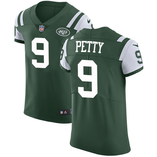Nike Jets #9 Bryce Petty Green Team Color Men's Stitched NFL Vapor Untouchable Elite Jersey - Click Image to Close